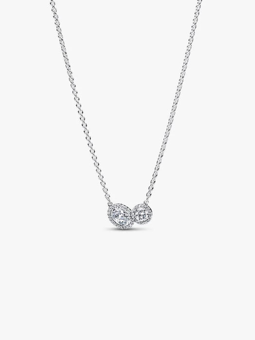 Pandora Embracing Halo Necklace Sterling Silver