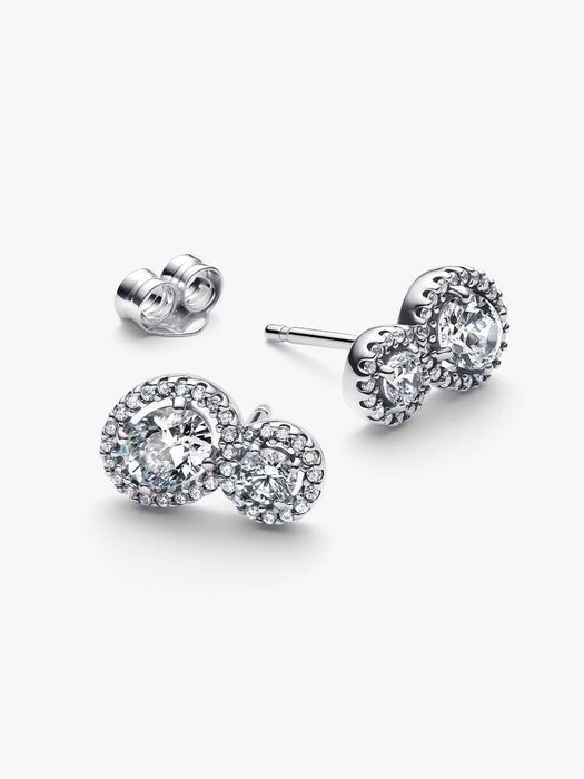 Pandora Embracing Halo Stud Earrings Sterling Silver