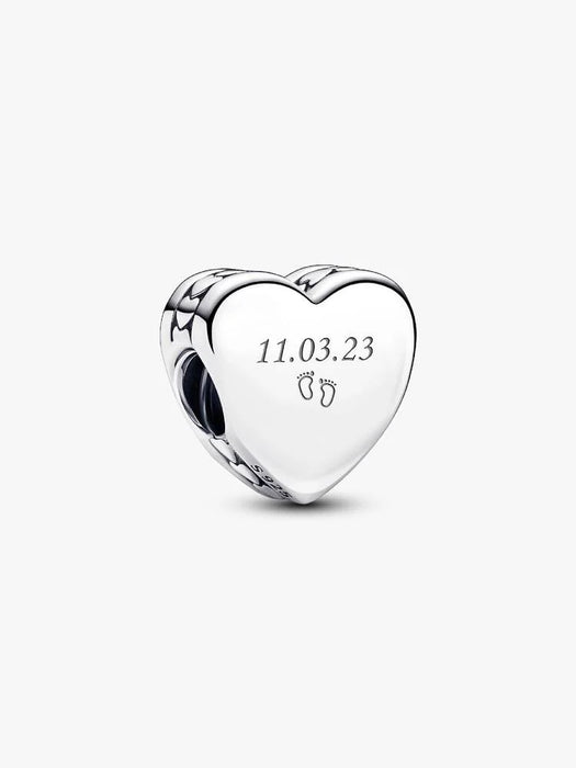 Pandora Engravable Heart Charm Sterling Silver