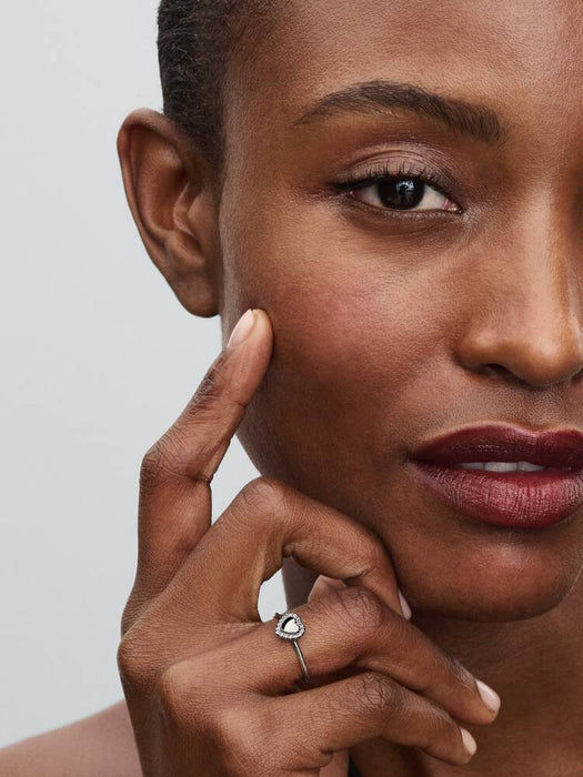 Pandora Engravable Heart Halo Ring Sterling Silver