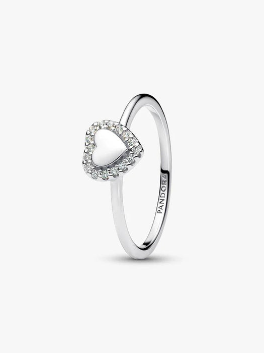 Pandora Engravable Heart Halo Ring Sterling Silver