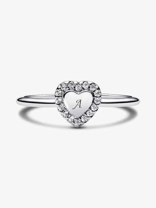 Pandora Engravable Heart Halo Ring Sterling Silver