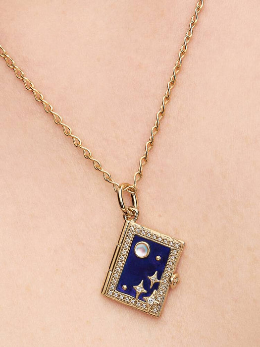 Pandora Engravable Magic Book Dangle Charm 14k Gold Plating