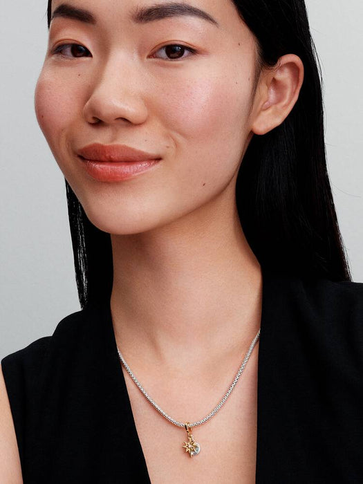 Pandora Engravable North Star Lab-grown Diamond Dangle Charm 14k Gold Plating And Sterling Silver