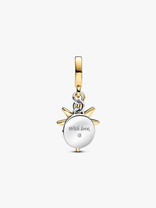 Pandora Engravable North Star Lab-grown Diamond Dangle Charm 14k Gold Plating And Sterling Silver