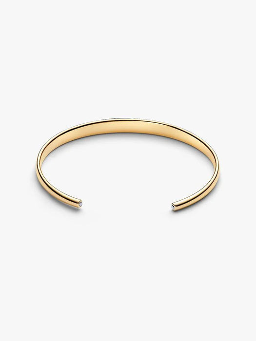 Pandora Engravable Open Bangle 14k Gold Plating