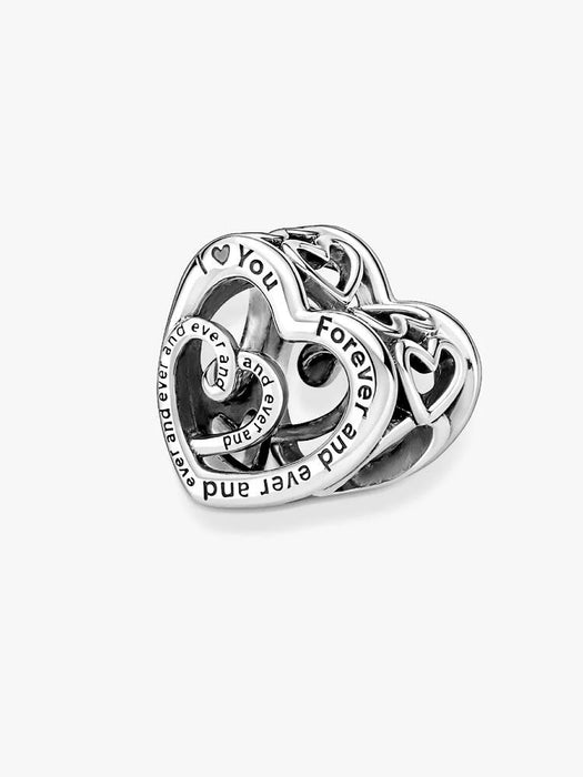 Pandora Entwined Infinite Hearts Charm Sterling Silver