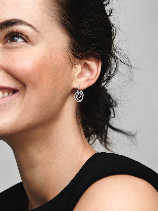 Pandora Family Always Encircled Hoop Earrings Sterling Silver