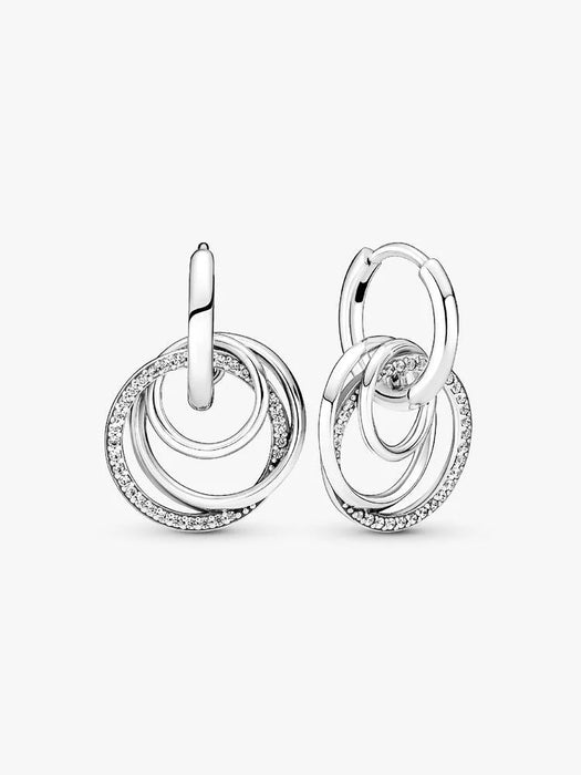 Pandora Family Always Encircled Hoop Earrings Sterling Silver