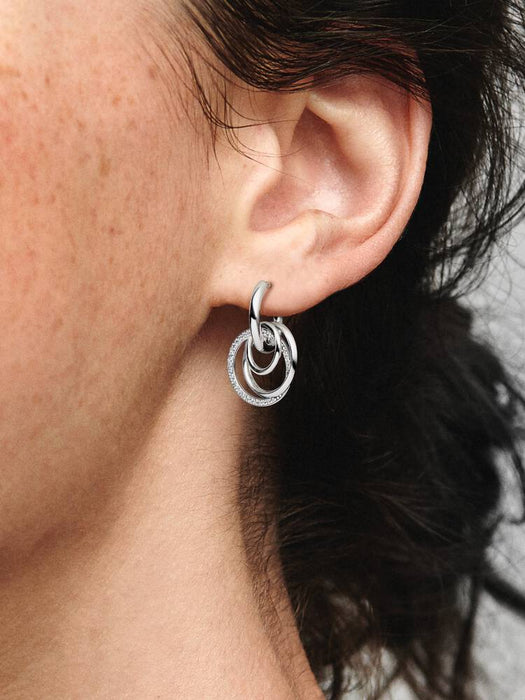 Pandora Family Always Encircled Hoop Earrings Sterling Silver