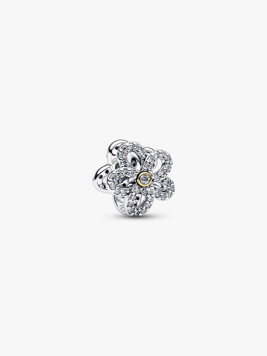 Pandora Flower Charm 14k Gold Plating And Sterling Silver