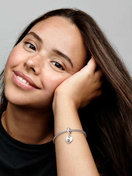 Pandora Friends Forever Heart Dangle Charm Sterling Silver