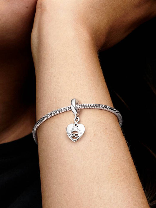 Pandora Friends Forever Heart Dangle Charm Sterling Silver