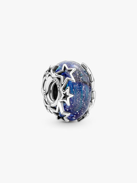Pandora Galaxy Blue & Star Murano Charm Sterling Silver