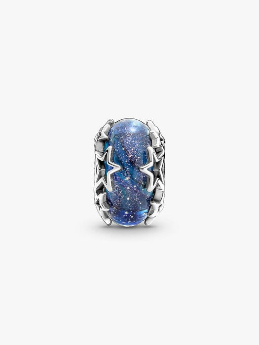 Pandora Galaxy Blue & Star Murano Charm Sterling Silver