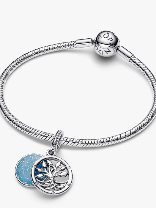 Pandora Glow-In-The-Dark Infinity Tree Double Dangle Charm Sterling Silver