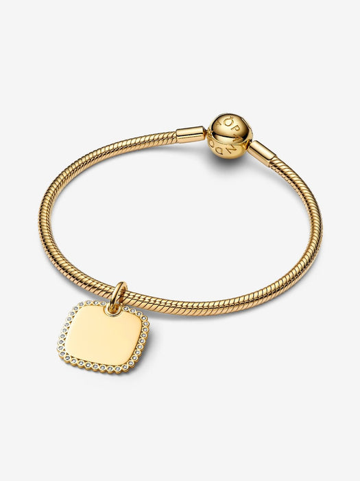 Pandora Square With Cubic Zirconia Pendant 14k Gold Plated