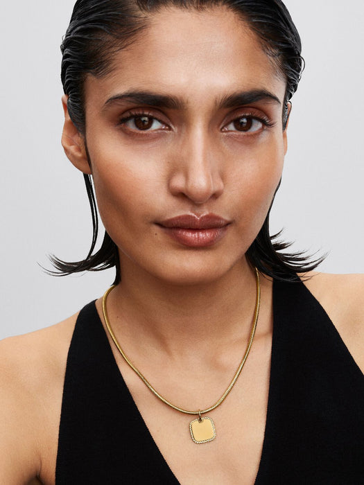 Pandora Square With Cubic Zirconia Pendant 14k Gold Plated