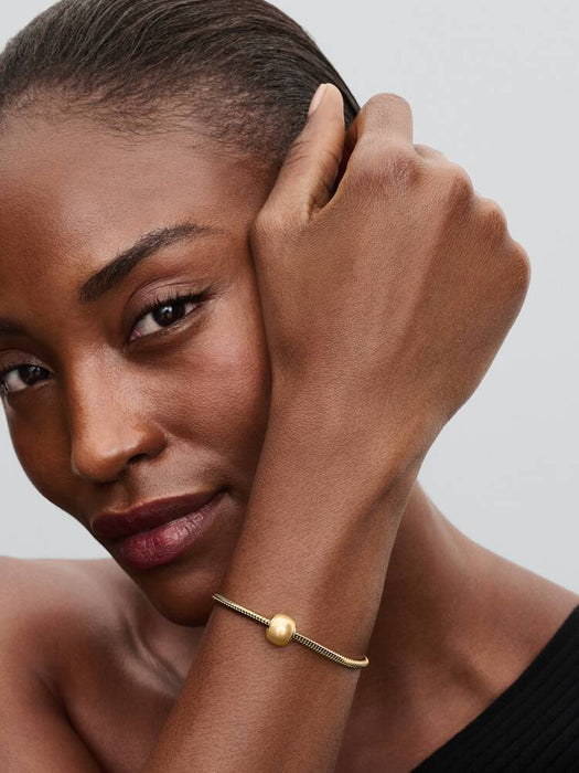 Pandora Golden Lacquered Pearl Charm 14k Gold Plating