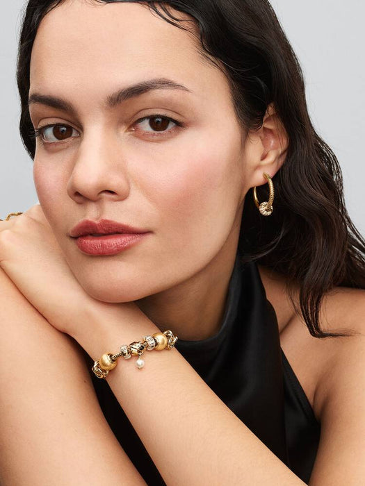 Pandora Golden Lacquered Pearl Charm 14k Gold Plating