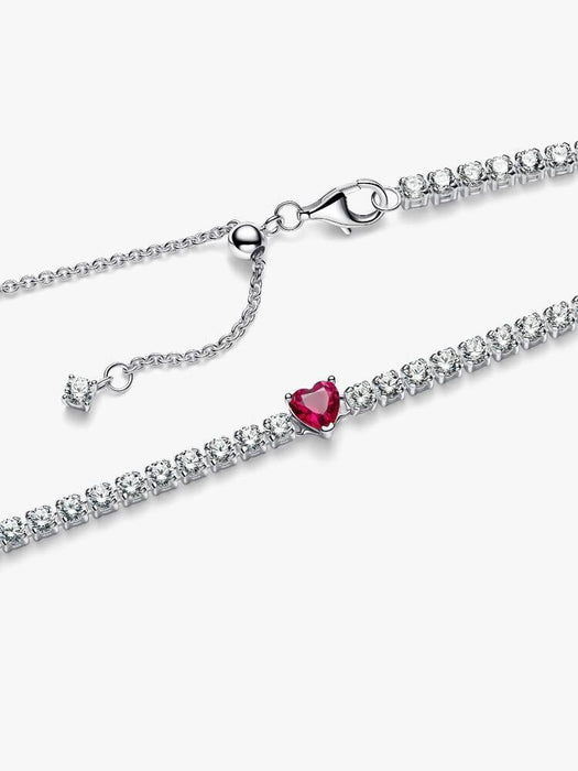 Pandora Halo Heart Choker Sterling Silver