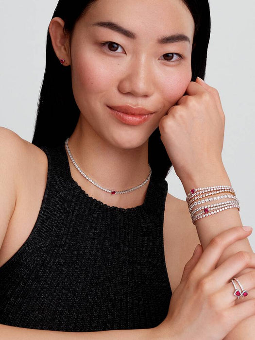 Pandora Halo Heart Choker Sterling Silver