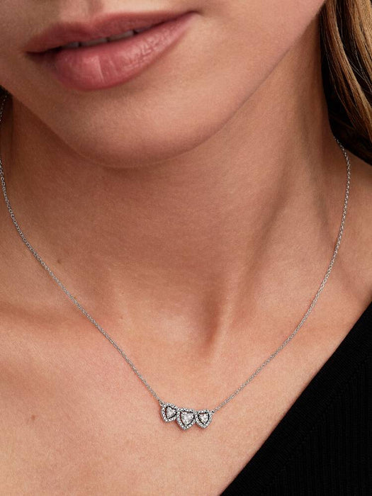 Pandora Halo Heart Trilogy Collier Necklace Sterling Silver