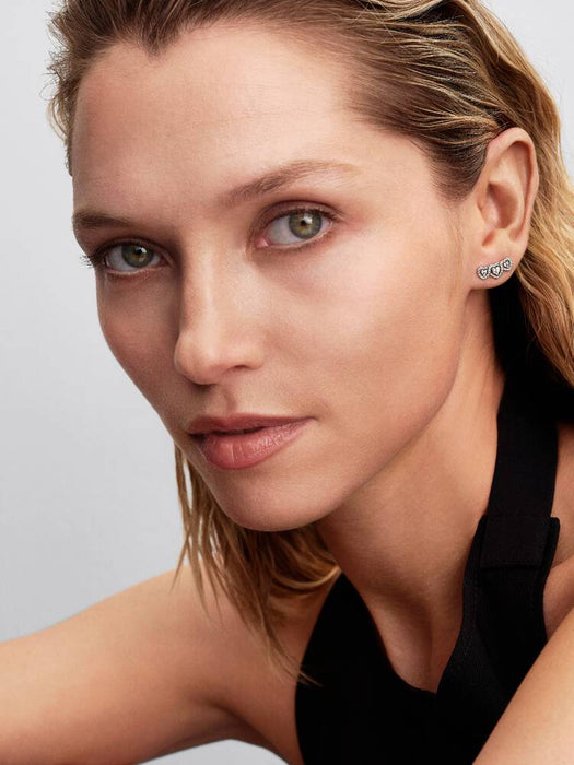 Pandora Halo Heart Trilogy Stud Earrings Sterling Silver