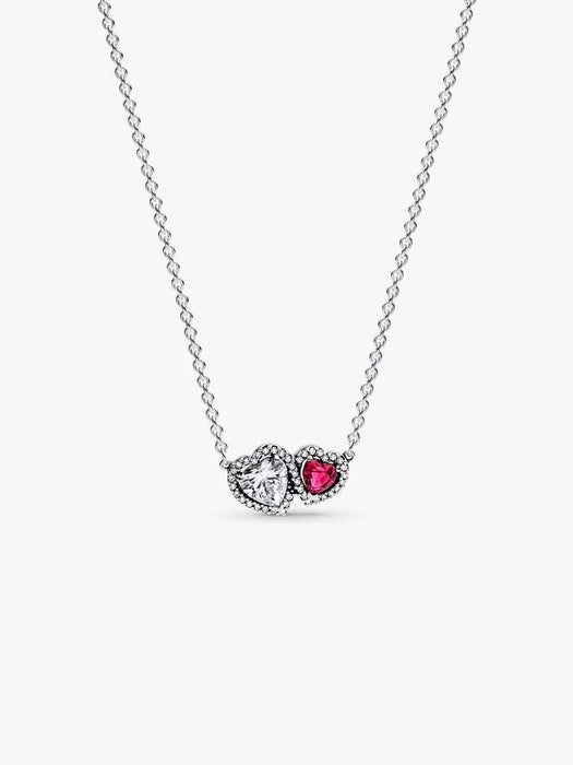 Pandora Halo Hearts Pendant Necklace Sterling Silver