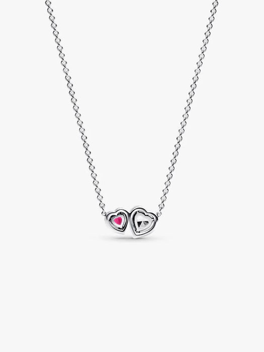 Pandora Halo Hearts Pendant Necklace Sterling Silver
