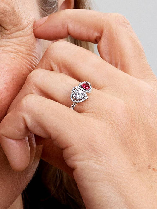 Pandora Halo Hearts Ring Sterling Silver