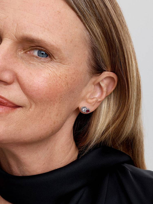 Pandora Halo Hearts Stud Earrings Sterling Silver