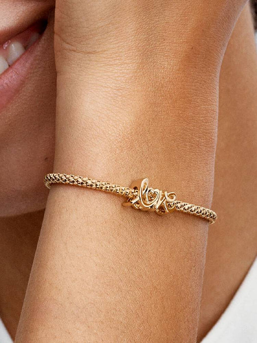 Pandora Handwritten Love Charm 14k Gold Plating