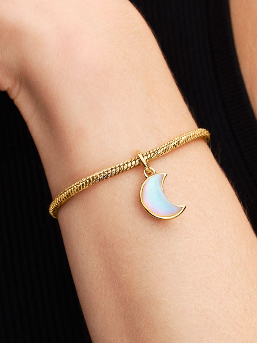 Pandora Heart Clasp Faceted Snake Chain Bracelet 14k Gold Plating