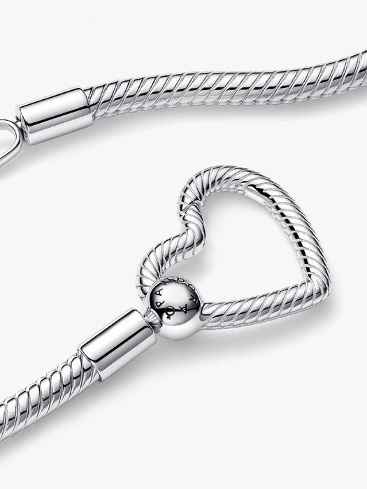 Pandora Heart Closure Snake Chain Necklace Sterling Silver