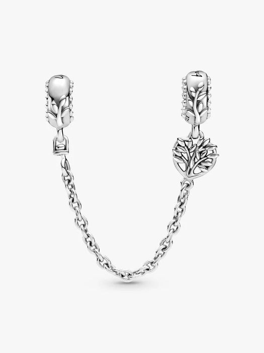 Pandora Heart Family Tree Safety Chain Charm Sterling Silver