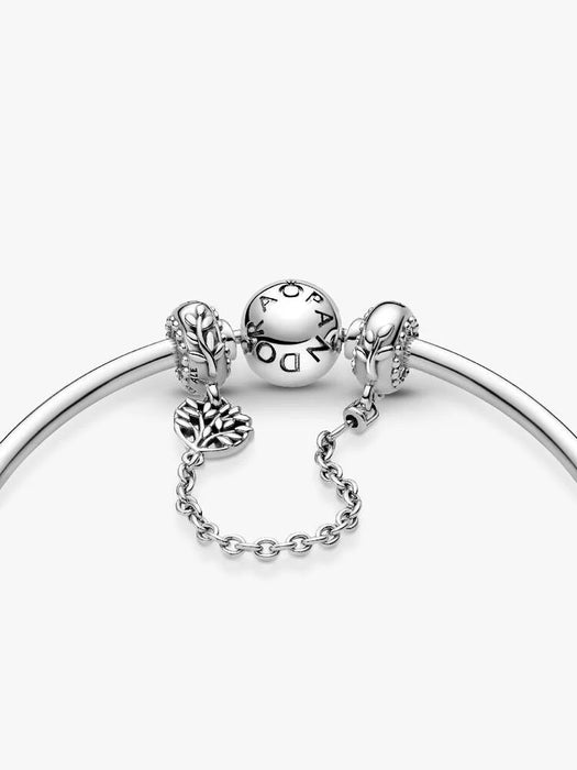 Pandora Heart Family Tree Safety Chain Charm Sterling Silver