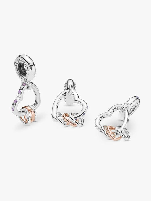 Pandora Heart Full of Hearts Dangle Charm Sterling Silver, 14k Rose Gold