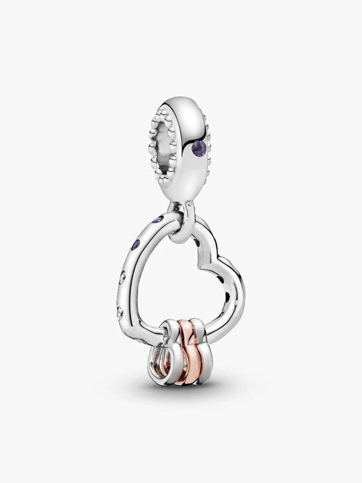 Pandora Heart Full of Hearts Dangle Charm Sterling Silver, 14k Rose Gold