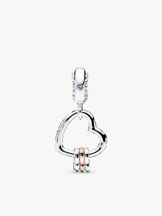 Pandora Heart Full of Hearts Dangle Charm Sterling Silver, 14k Rose Gold