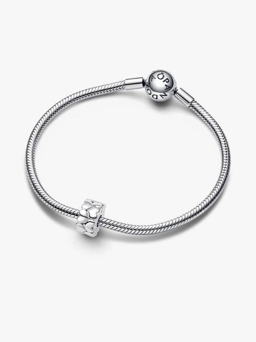 Pandora Heart Pattern Clip Charm Sterling Silver