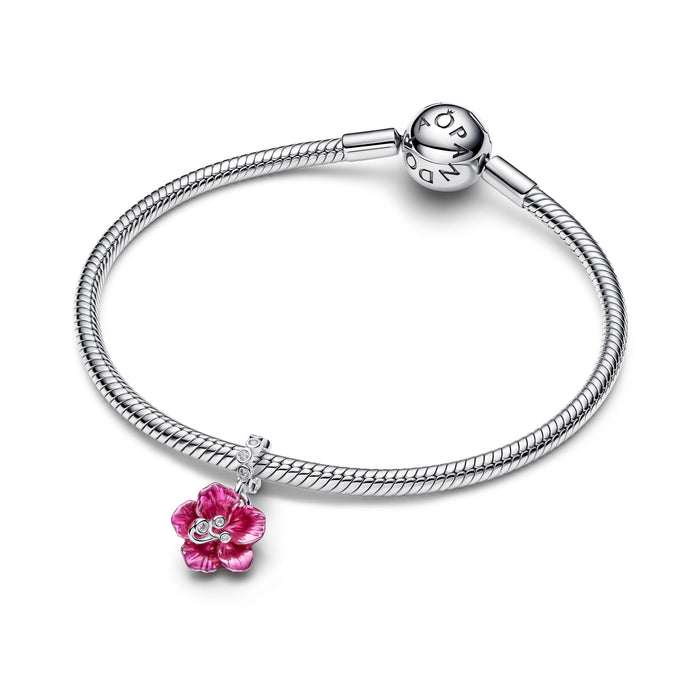 Pandora Hibiscus Dangle Charm Sterling silver