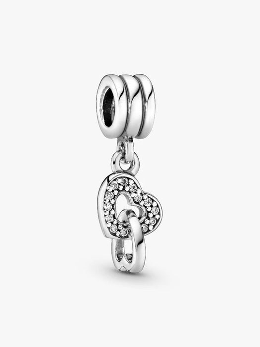 Pandora Interlocking Hearts Dangle Charm Sterling Silver