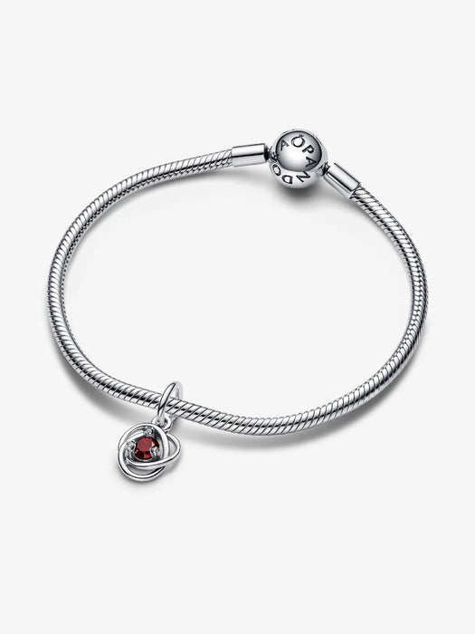 Pandora January Eternity Circle Dangle Charm Sterling Silver
