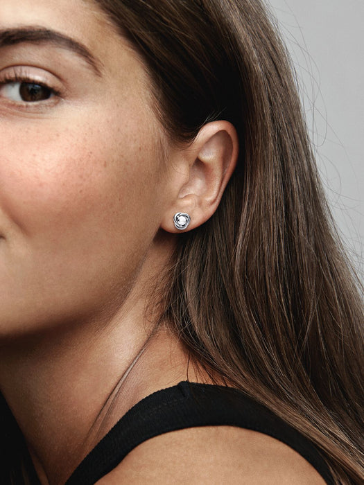 Pandora April Birthstone Eternity Circle Stud Earrings Sterling Silver