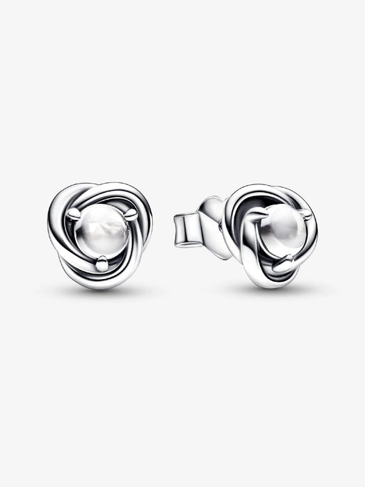 Pandora April Birthstone Eternity Circle Stud Earrings Sterling Silver
