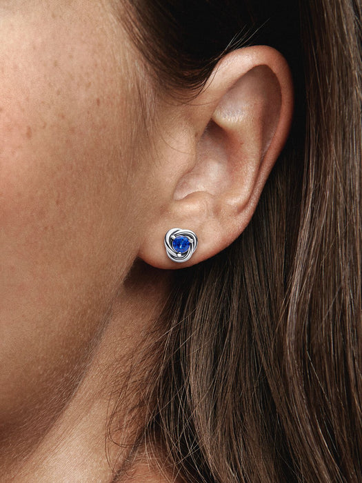 Pandora September Birthstone Eternity Circle Stud Earrings Sterling Silver