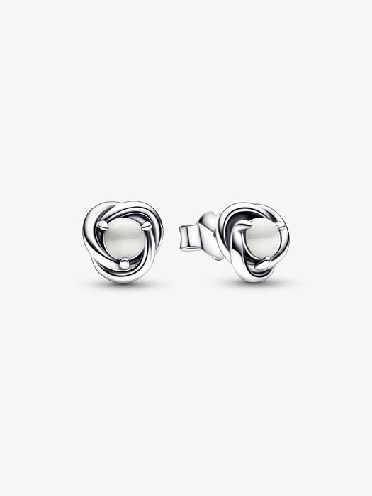 Pandora June Birthstone Eternity Circle Stud Earrings Sterling Silver