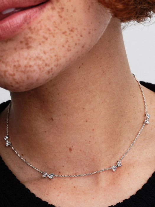 Pandora Bow Station Chain Necklace Sterling Silver