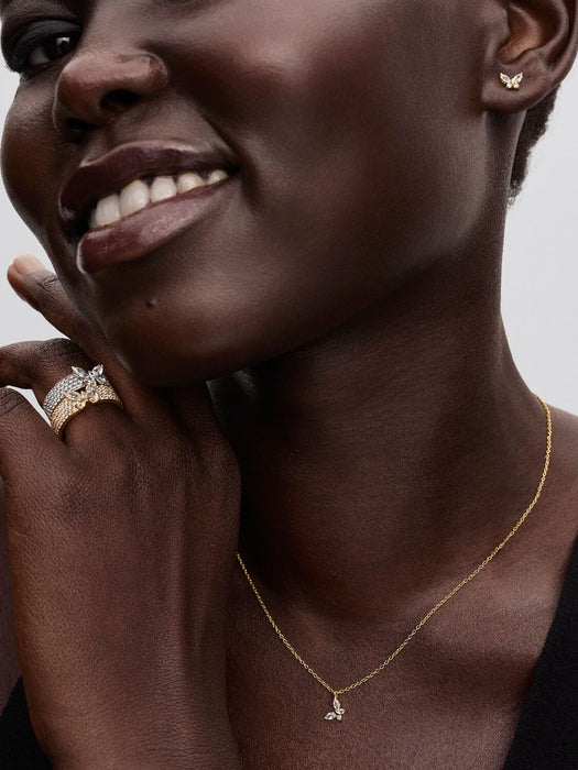 Pandora Butterfly Pendant Necklace 14k Gold Plating